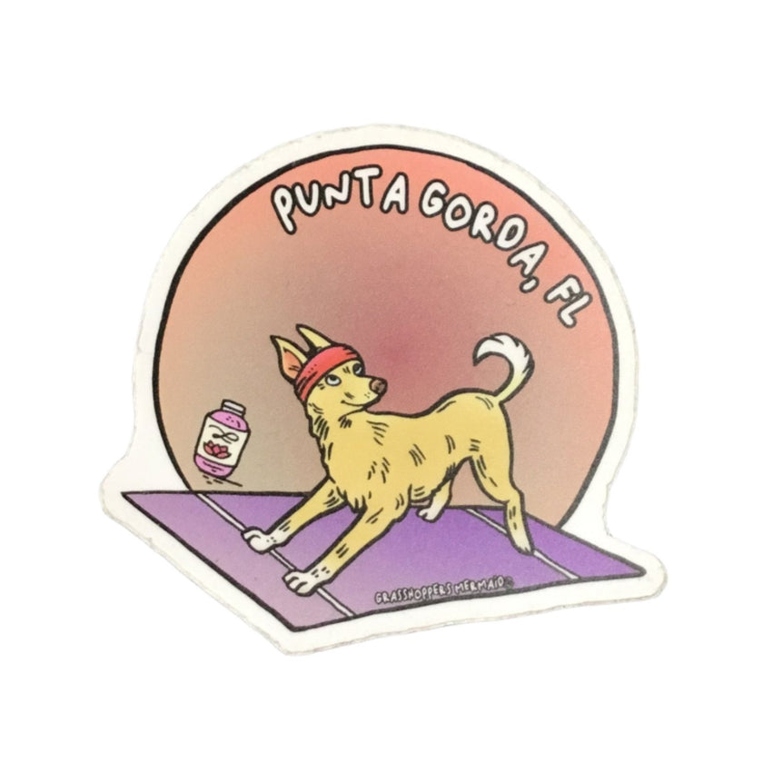 Yoga Dog Punta Gorda, Florida Sticker Vinyl Decal
