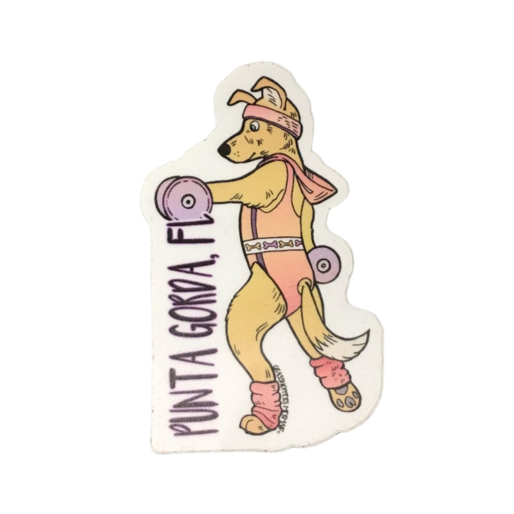 Retro Fitness Dog Punta Gorda, Florida Sticker Vinyl Decal