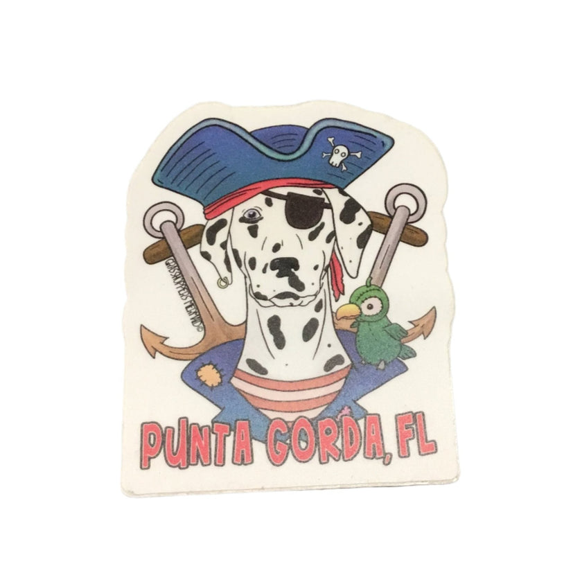 Dalmation Pirate Punta Gorda, Florida Sticker Vinyl Decal