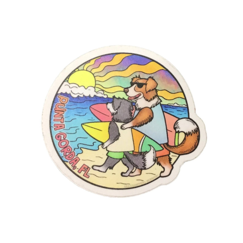Puppy Surf Lessons Punta Gorda, Florida Sticker Vinyl Decal