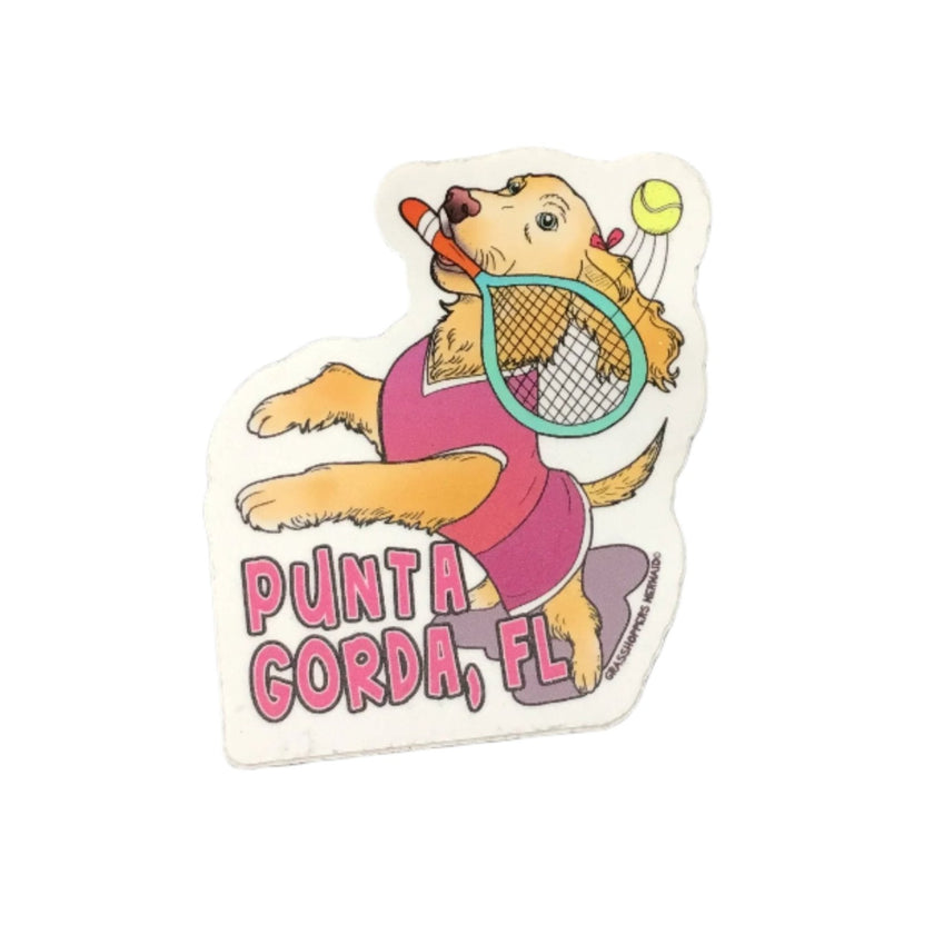 Tennis Dog Punta Gorda, Florida Sticker Vinyl Decal