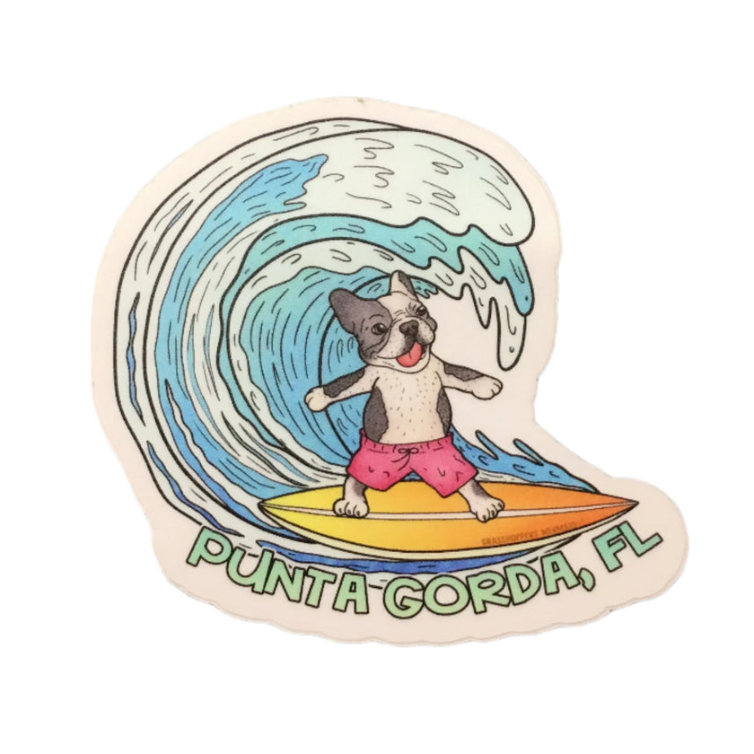 Bull Dog Waves Punta Gorda, Florida Sticker Vinyl Decal