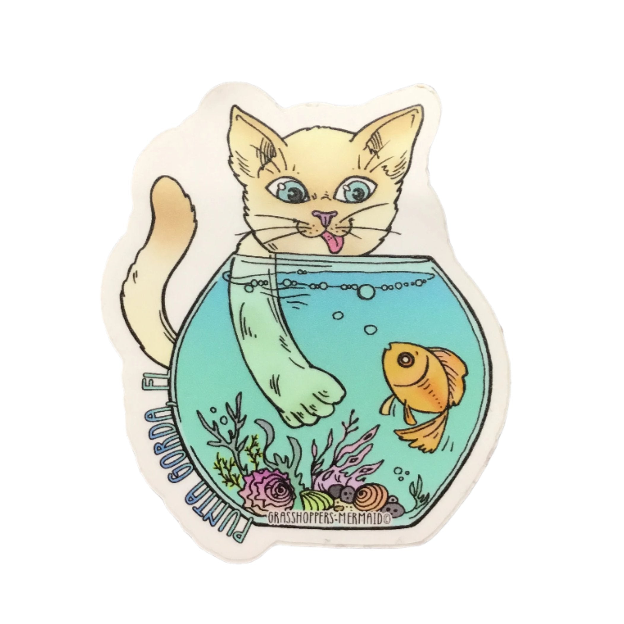 Cat Fishing Punta Gorda, Florida Sticker Vinyl Decal