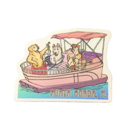 Dog Boat Lake Punta Gorda, Florida Sticker