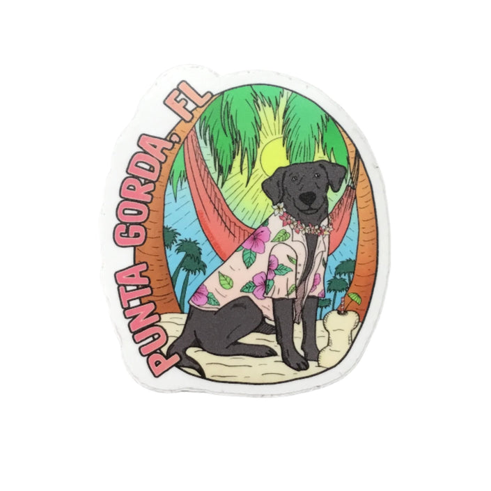 On Vacation Dog Punta Gorda, Florida Sticker Vinyl Decal