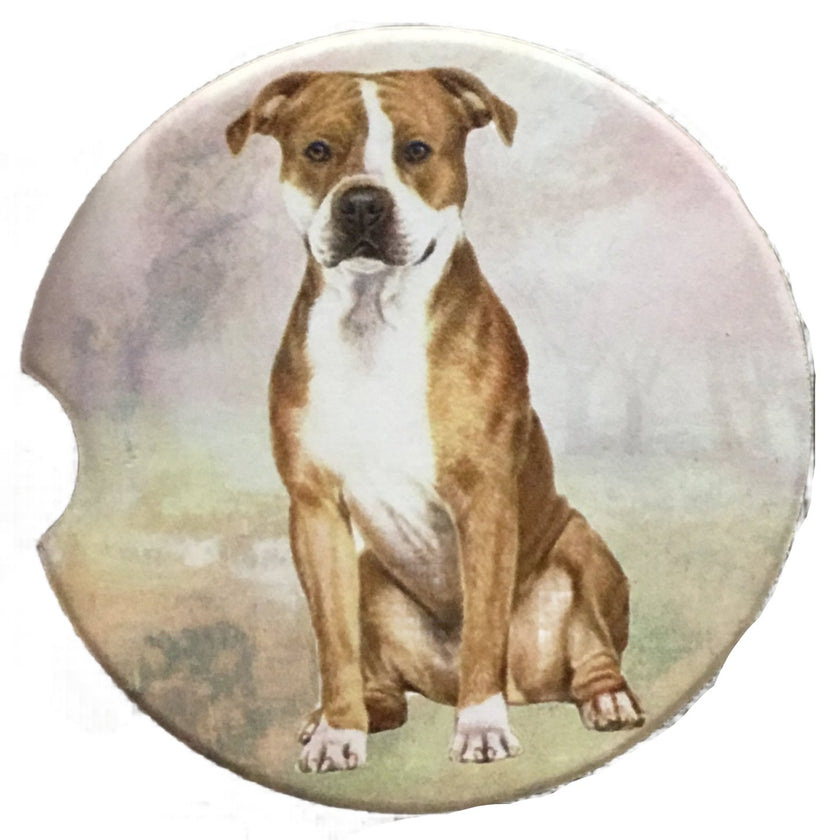 Pit Bull, Brindle Uncropped Car Coaster