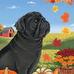 Pug Black Garden Flag (Fall)
