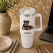 Rottweiler 40 oz Tumbler with Handle and Straw Lid