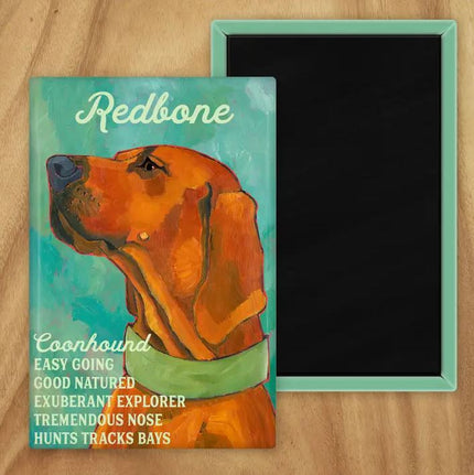 Behold our classic Coonhound magnet, meticulously reproduced from an original oil painting by the renowned artist Ursula Dodge. This exquisite 2