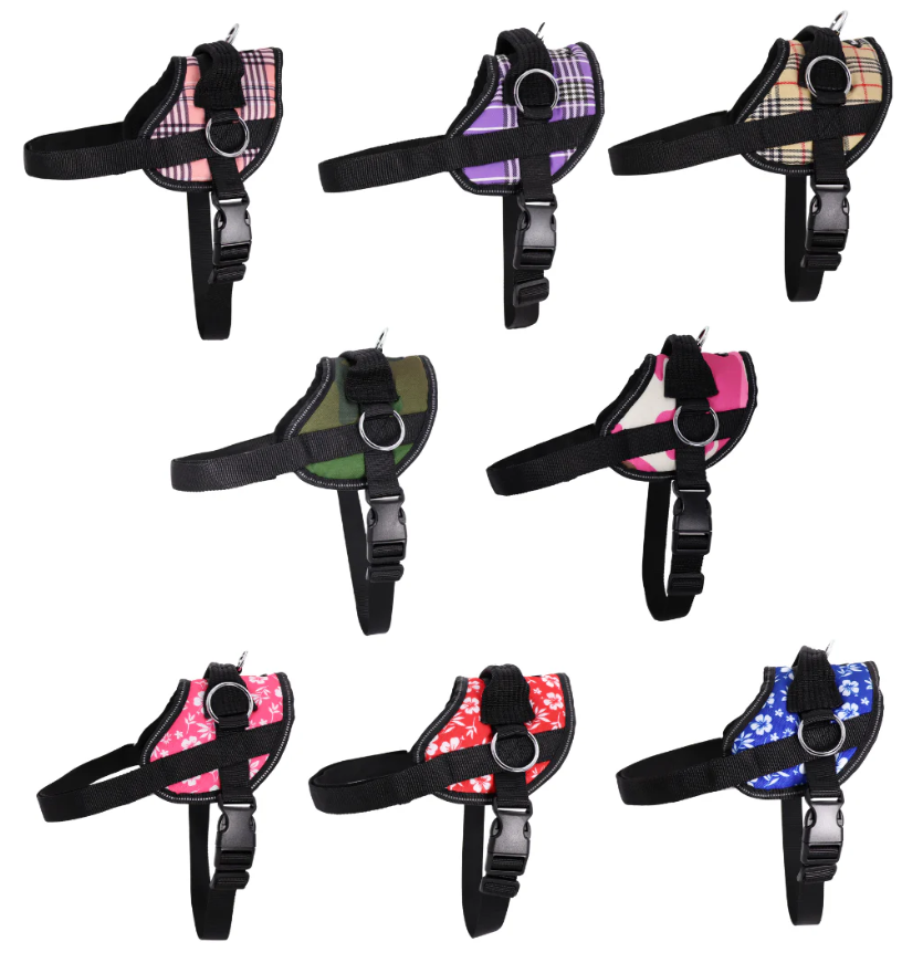 DELETE Reflective No Pull Easy Walking Dog Harness - Purple Plaid