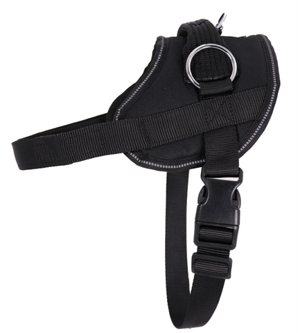 Our Reflective No Pull Easy Walking Dog Harness is designed for comfort and safety when walking your dog. With the handle for control and the option of three areas to attach your leash, it gives you the ultimate control of your pet. The border of the No Pull Harness is reflective for added visibility for night walks.