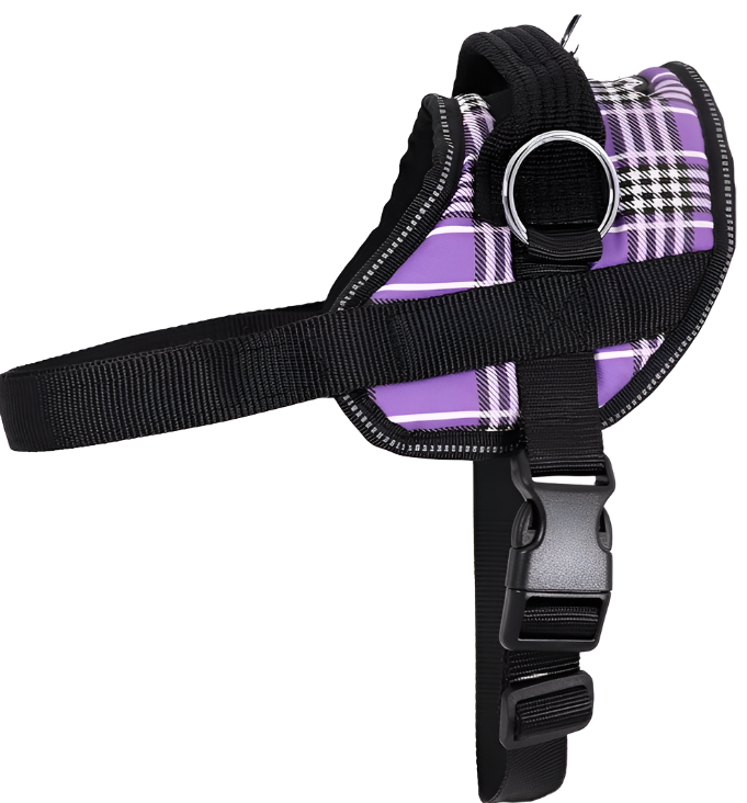 Our Reflective No Pull Easy Walking Dog Harness is designed for comfort and safety when walking your dog. With the handle for control and the option of three areas to attach your leash, it gives you the ultimate control of your pet. The border of the No Pull Harness is reflective for added visibility for night walks.