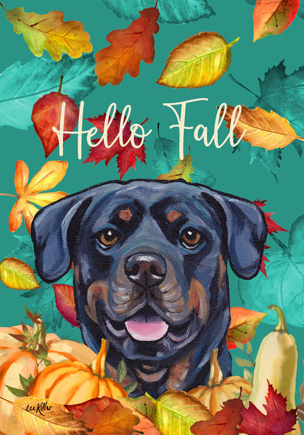 Rottweiler (Hello Fall) Large Flag