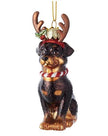 Rottweiler with Antlers Noble Gems™ Glass Ornament