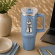 Schnauzer Uncropped 40 oz Tumbler with Handle and Straw Lid