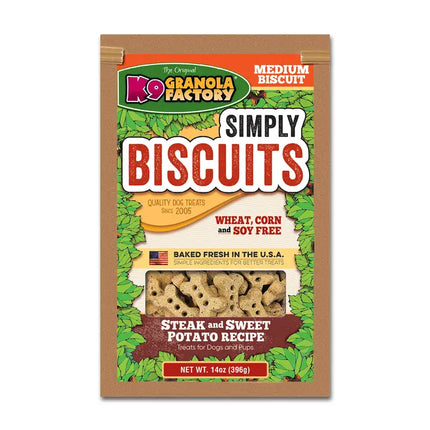 Simply Biscuits, Steak & Sweet Potato Recipe Dog Treats, 16oz Medium