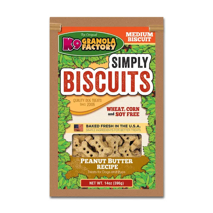 Simply Biscuits, Peanut Butter Recipe Dog Treats, 14oz Medium