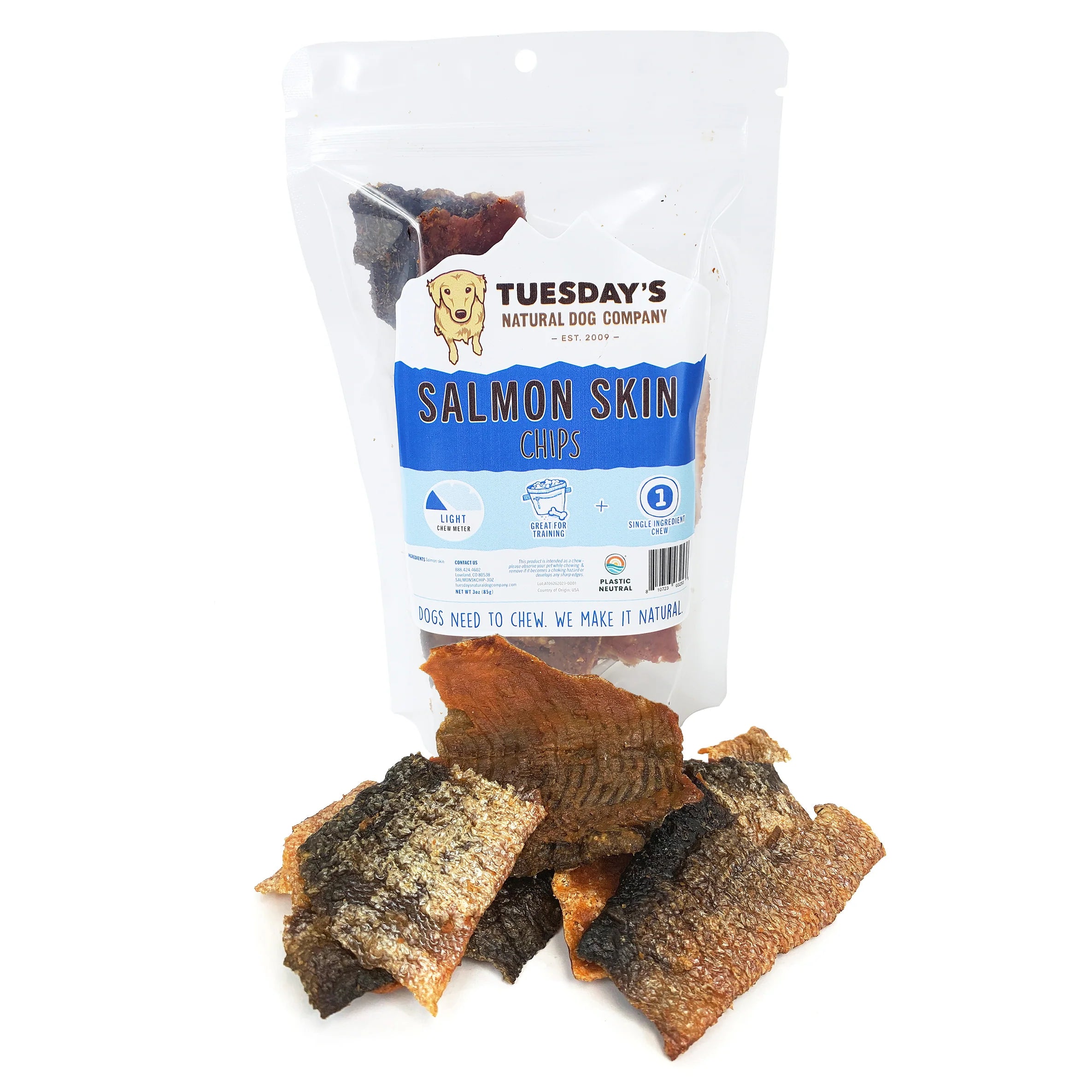 Salmon Skin Chips 3oz Dog Chew