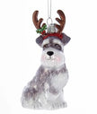 Schnauzer with Antlers Noble Gems™ Glass Ornament