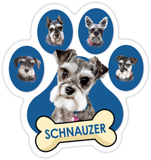 Schnauzer Paw Car Trunk Magnet Blue