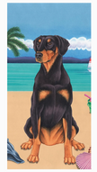 Doberman Uncropped Bath Beach Towel