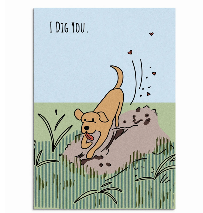 Edible Greeting Card for dogs- I Dig You
