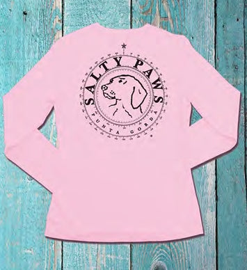Salty Paws UPF50 Ladies LS Sunblock Fishing Shirt PInk