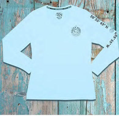 Salty Paws UPF50 Ladies LS Sunblock Fishing Shirt Blue