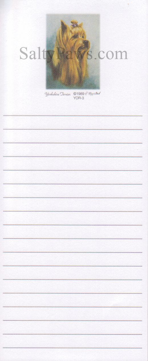 Yorkie List Note Pad