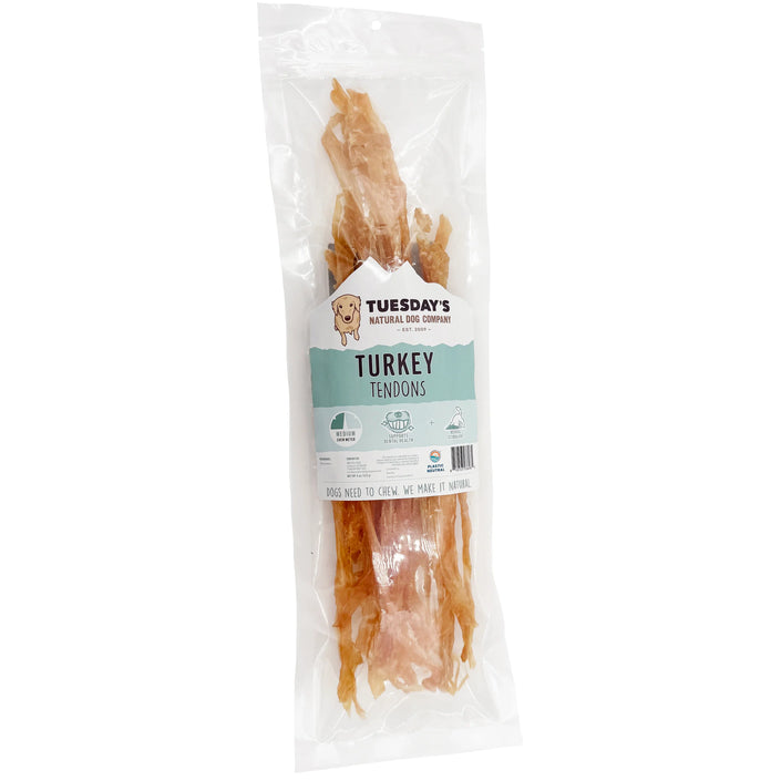 Turkey Tendons Dog Treat Bag 4 oz