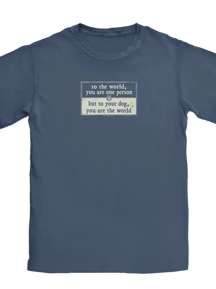 To to the world you are one person but to your dog you are the world T-shirt