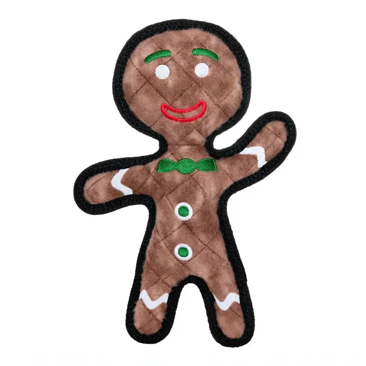Tuffy Gingerbread Man Holiday Durable, Squeaky Dog Toy