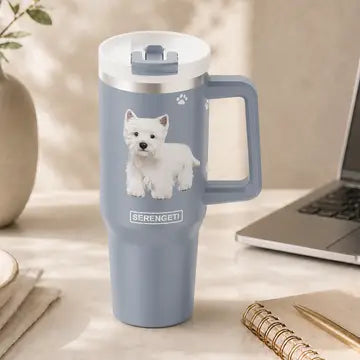 Westie 40 oz Tumbler with Handle and Straw Lid