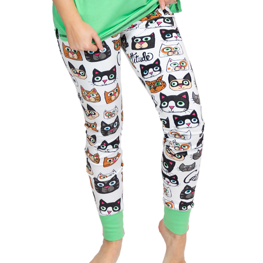 Cattitude Womens Legging Fit Pajama Pant