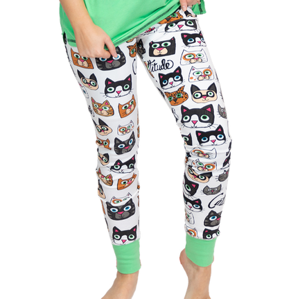 Cattitude Womens Legging Fit Pajama Pant