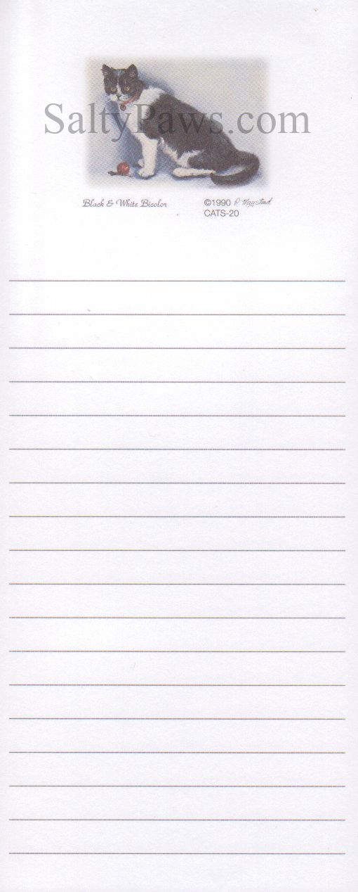 Cat (Black and White) List Note Pad