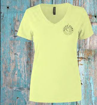 Salty Paws UPF40 V-Neck Tee Shirt- Yellow Saffron Heather