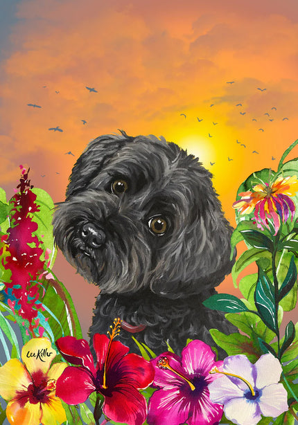 Yorkiepoo (Tropical) Large Flag