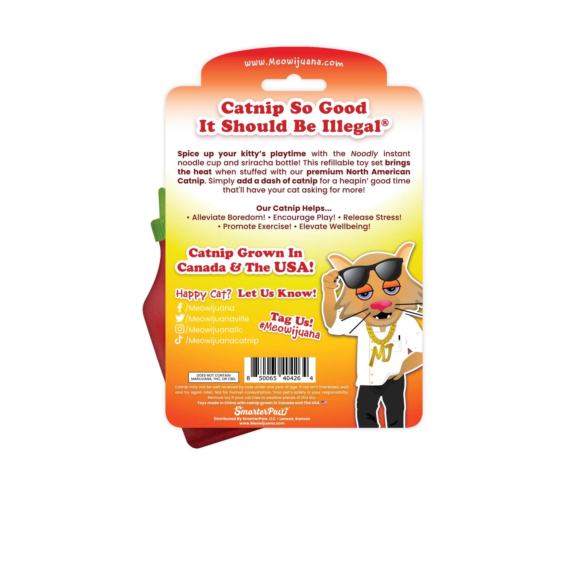 Meowijuana® Get Noodly Noodles & Sriracha Catnip Toy 2-Pack