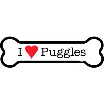 Puggle - Bone Shaped Magnet