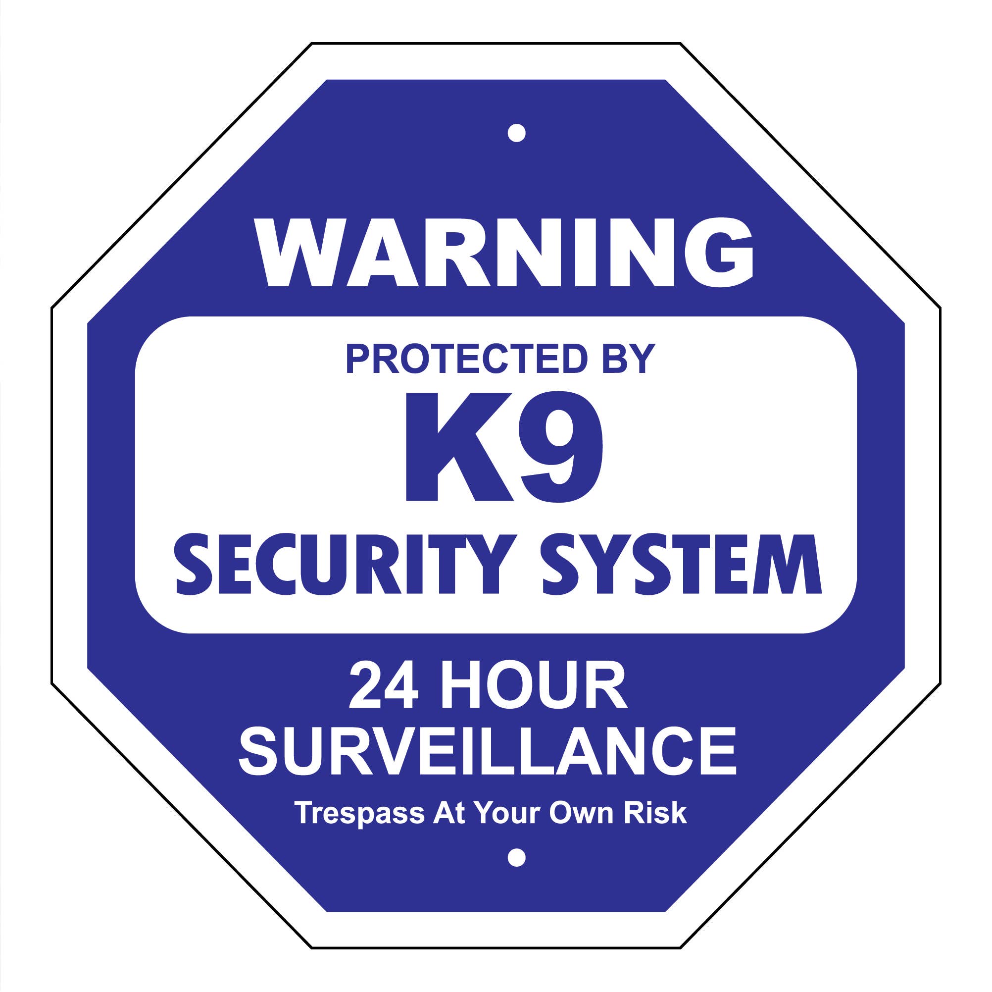 K9 Security System Garden Security Sign