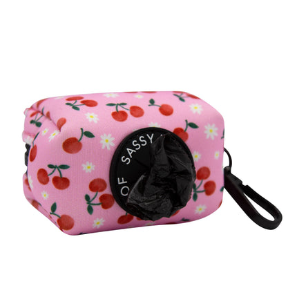 Dog Waste Bag Holder Mon Cherry Pink With Clasp