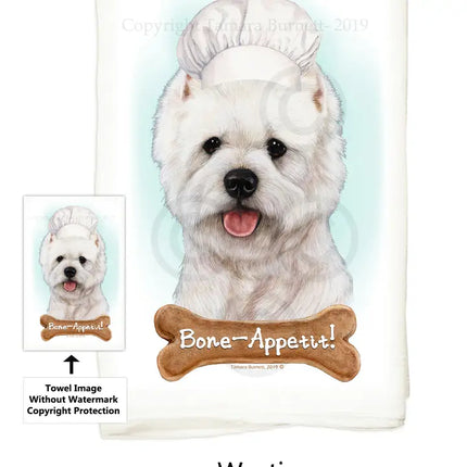 Westie Flour Sack Kitchen Towel