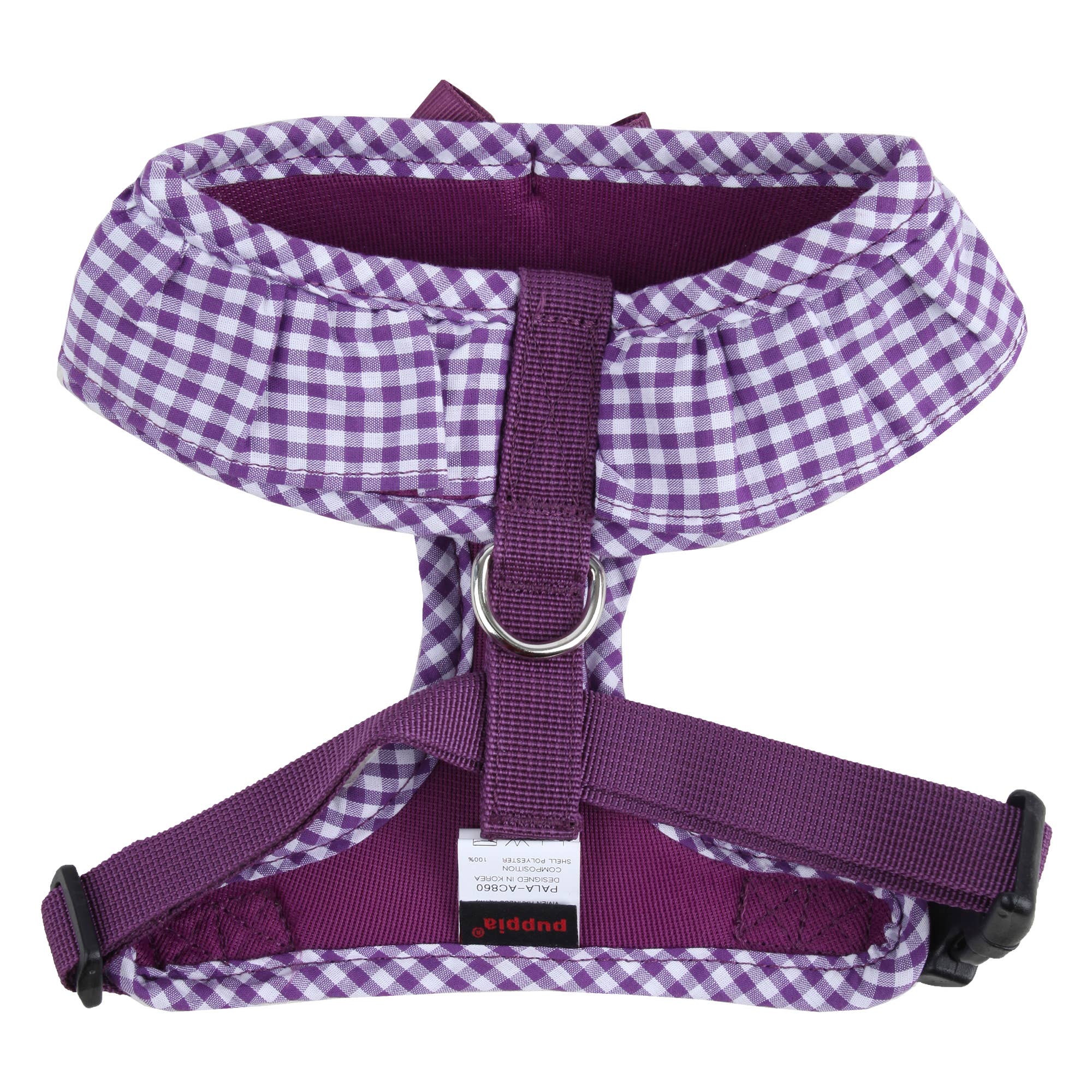 Checkered Ruffle Dog Harness Over-the-Head Vivien