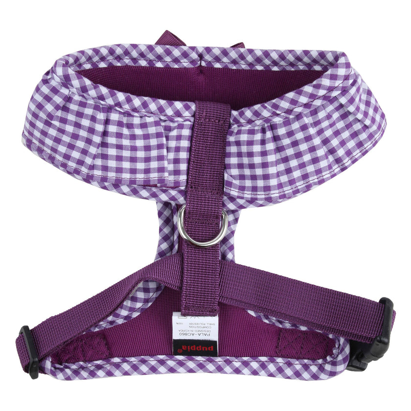 Checkered Ruffle Dog Harness Over-the-Head Vivien