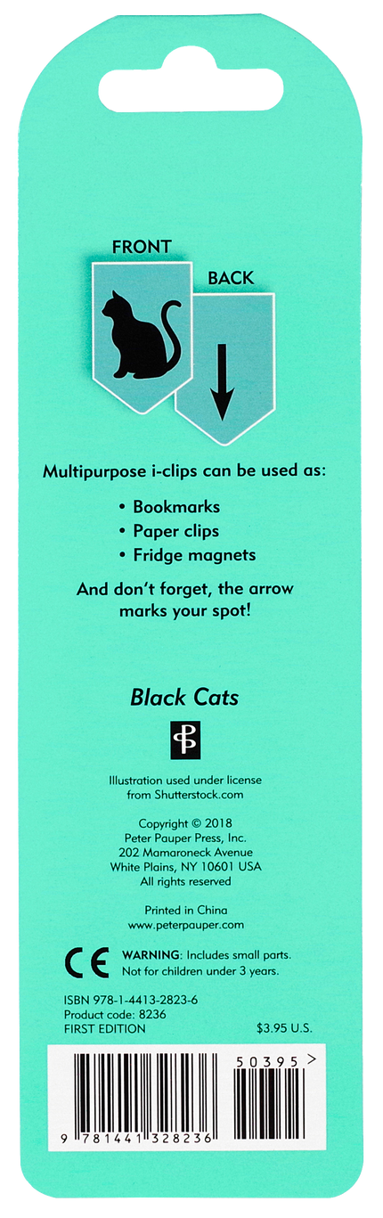 Black Cats i-clips Magnetic Page Markers