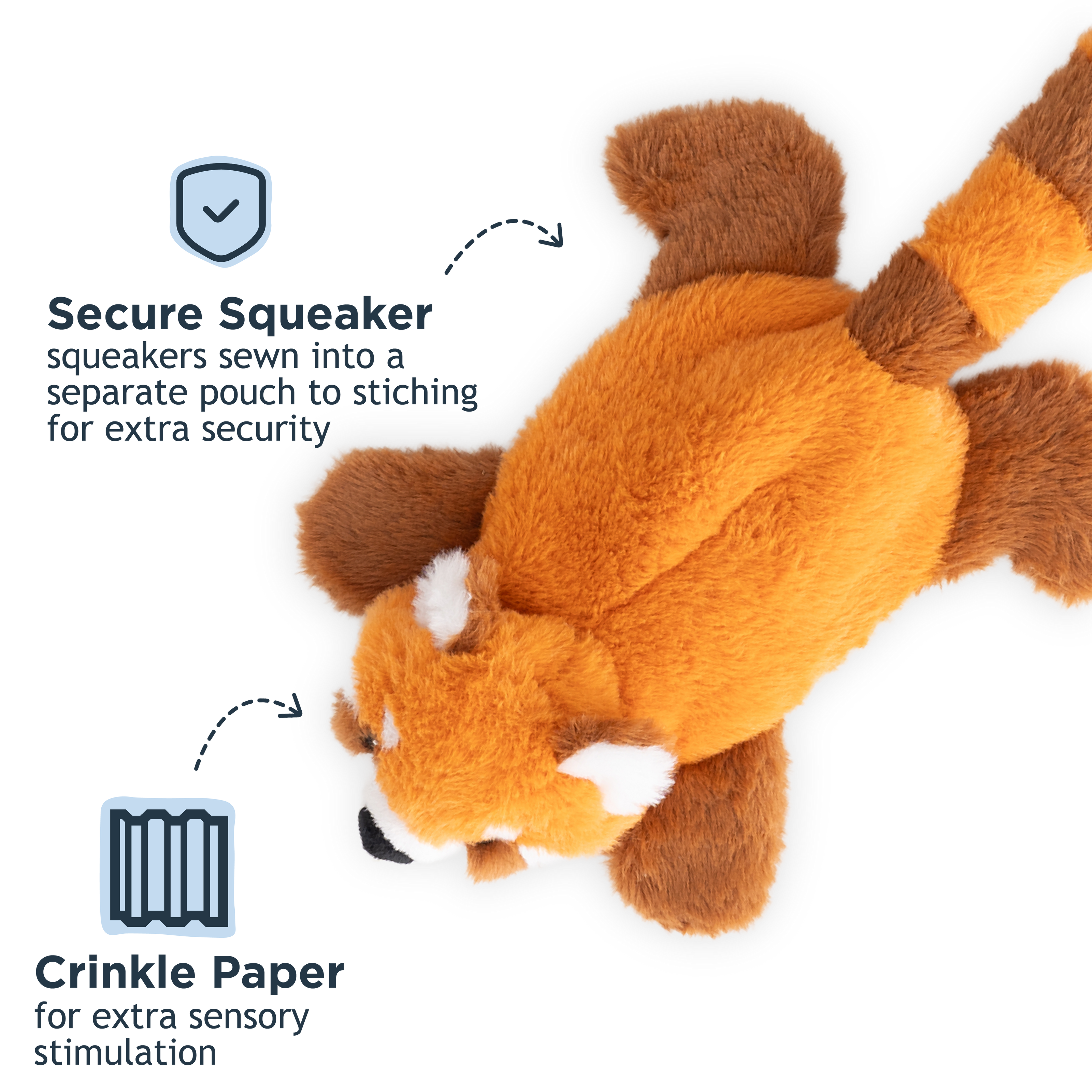 Dog Toy Red Panda Stuffless Squeaker Toy