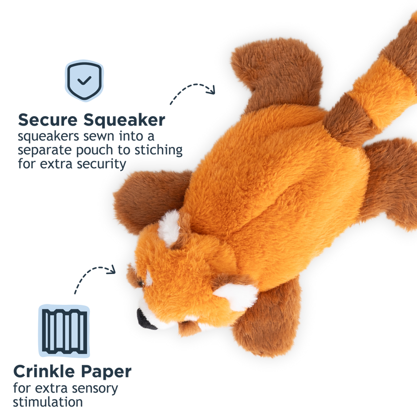 Dog Toy Red Panda Stuffless Squeaker Toy