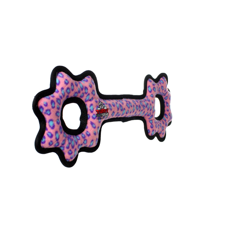 Tuffy Ultimate Tug-O-Gear - Pink Leopard, Squeaky Dog Toy