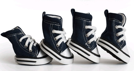 Stylish Denim Canvas Dog Shoes: Trendy, Waterproof, and Non-Slip